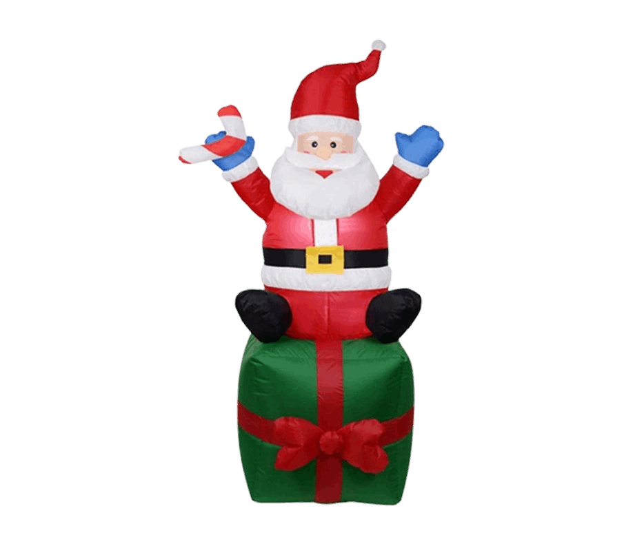 Inflatable Christmas Santa Ornament, Standing 1.8 Meters Tall - Bargain Stock