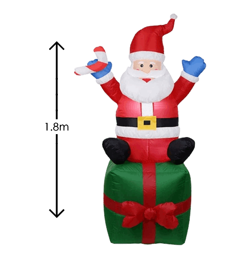 Inflatable Christmas Santa Ornament, Standing 1.8 Meters Tall - Bargain Stock