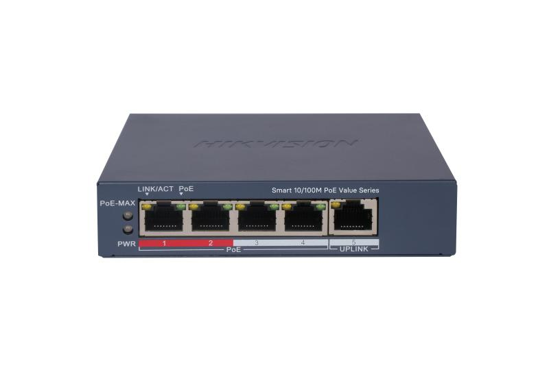 Hikvision DS-3E1105P-EI 4-Port Managed PoE Switch, 60W, 2-Year Warranty