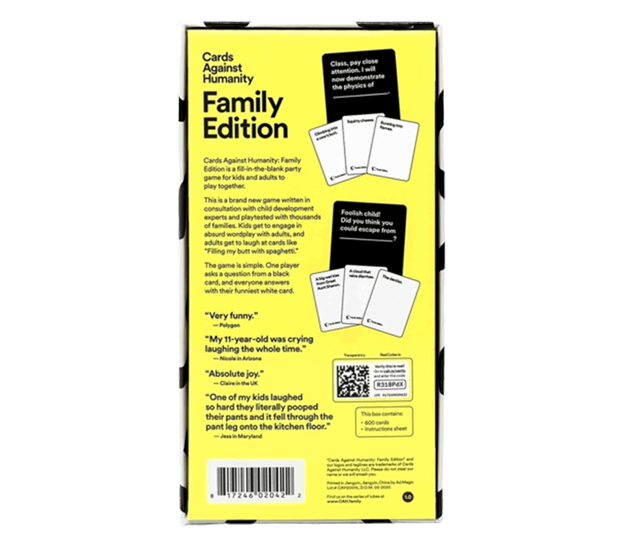 Cards Against Humanity Family Edition - Card Games - Bargain Stock