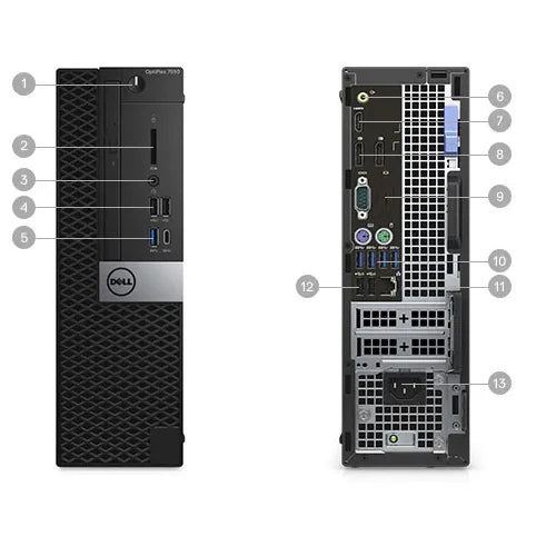 Dell OptiPlex 7050 Small Form Factor (SFF) Intel Core i7-7500 3.4GHz Processor 8GB Ram 256SSD - Reconditioned Grade A