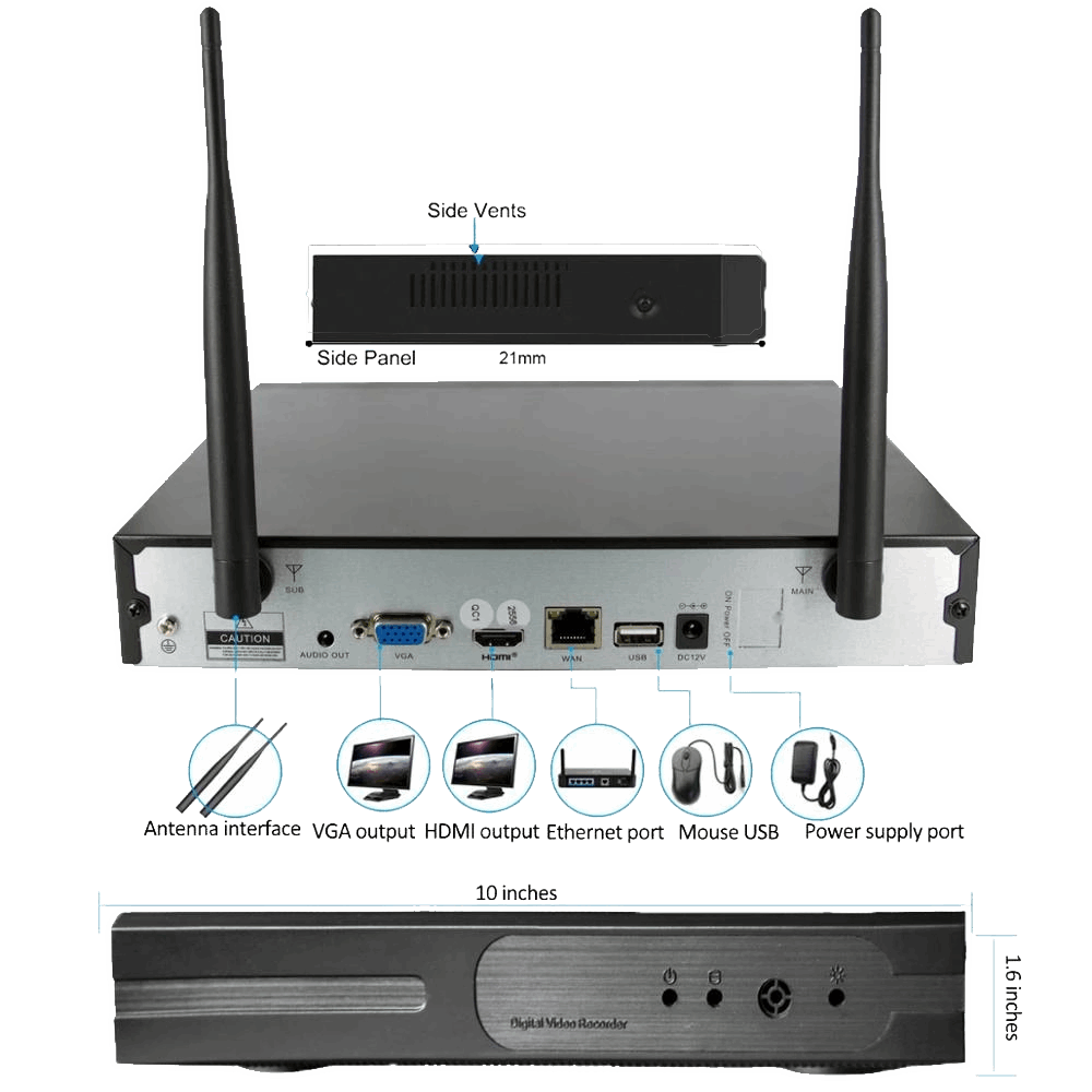 CEG 3MP 8CH HD Audio Wireless NVR Kit P2P 1080P Indoor Outdoor IR Night Vision Security 8CH 3MP Network IP Cameras WIFI CCTV System - Bargain Stock