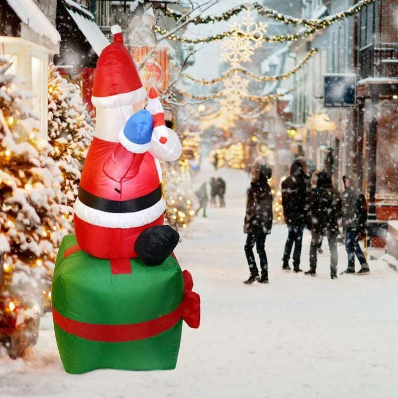 Inflatable Christmas Santa Ornament, Standing 1.8 Meters Tall - Bargain Stock