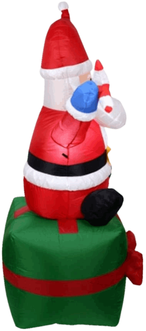 Inflatable Christmas Santa Ornament, Standing 1.8 Meters Tall - Bargain Stock