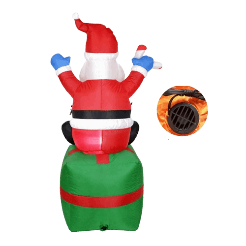 Inflatable Christmas Santa Ornament, Standing 1.8 Meters Tall - Bargain Stock