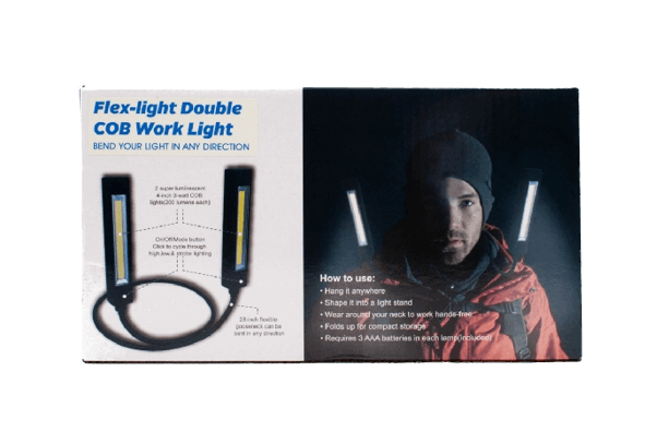 Flex-Light Double COB LED Work Light - Ultimate Versatility and Illumination - Bargain Stock