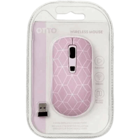 Otto 2.4g Wireless Pink Mouse - Left and Right Hand User - Bargain Stock