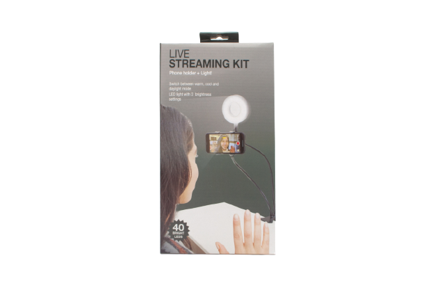 Live Streaming Kit With Phone Holder & USB Powered Light - Bargain Stock